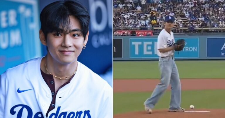 V BTS кинув перший церемоніальний м'яч для Los Angeles Dodgers