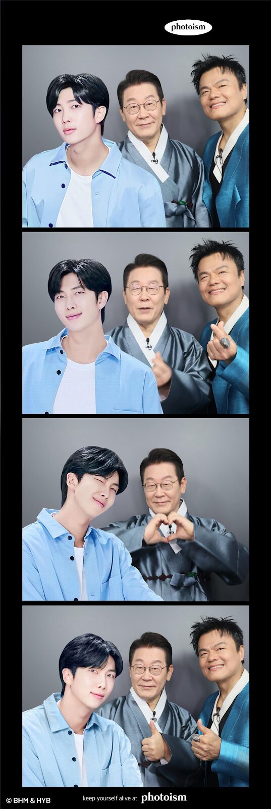 Президент Lee Jae Myung опублікував віртуальне фото з RM BTS, зроблене у Photoism